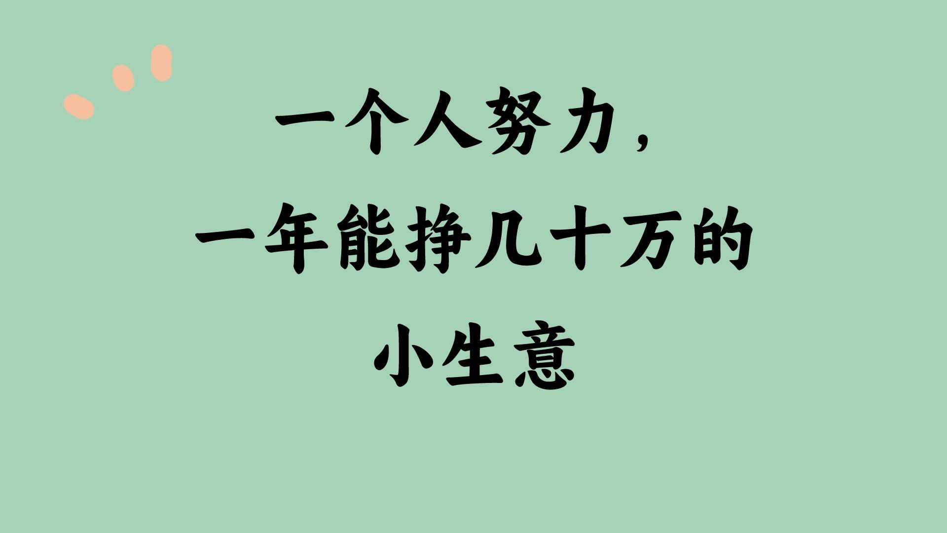 一个人努力，一年能挣几十万的小生意-狂人资源网