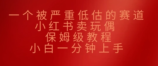 一个被严重低估的赛道，小红书卖玩偶，保姆级教程，小白一分钟上手-狂人资源网