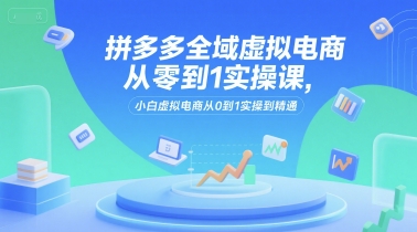 拼多多全域虚拟电商从零到1实操课，小白虚拟电商从0到1实操到精通-狂人资源网