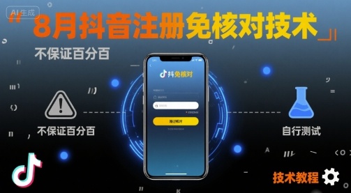 8月抖音注册免核对技术，不保证百分百，自测-狂人资源网