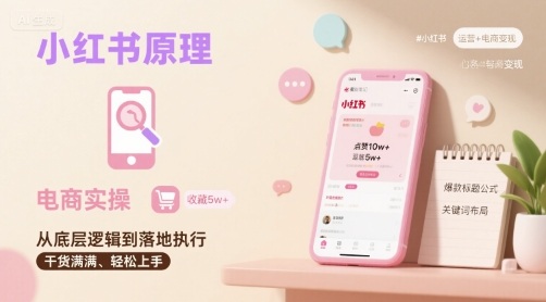 小红书原理以及详细实操流程，小红书电商教程-狂人资源网