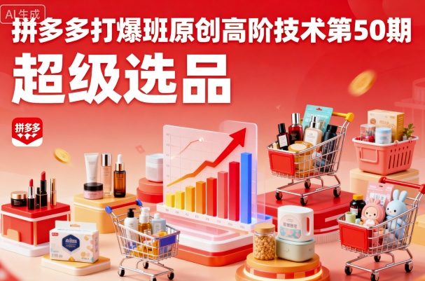 拼多多打爆班原创高阶技术第50期，超级选品-狂人资源网