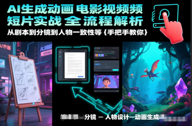 AI生成动画电影视频短片实战全流程解析，从剧本到分镜到人物一致性等手把手教你-狂人资源网