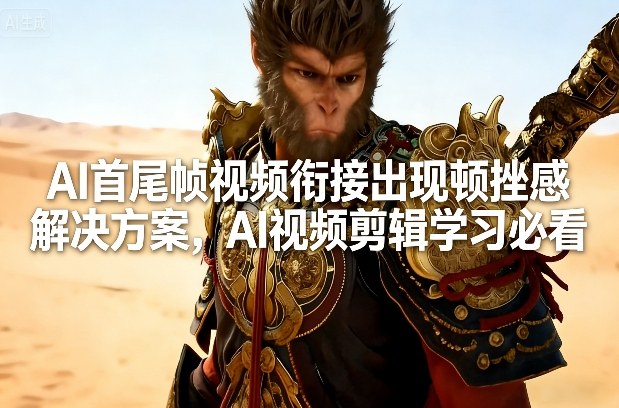 AI首尾帧视频衔接出现顿挫感解决方案，AI视频剪辑学习必看-狂人资源网