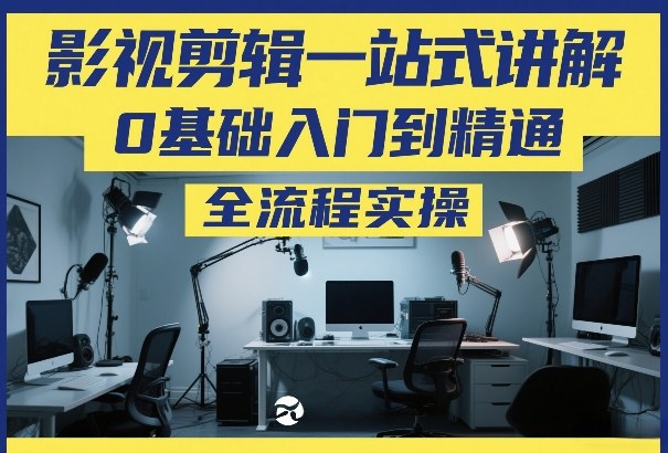 影视剪辑一站式讲解，0基础入门到精通，全流程实操-狂人资源网