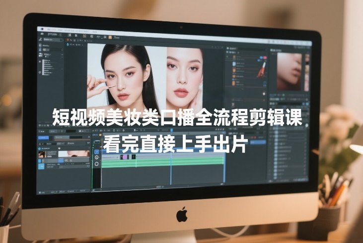 短视频美妆类口播全流程剪辑课，看完直接上手出片-狂人资源网