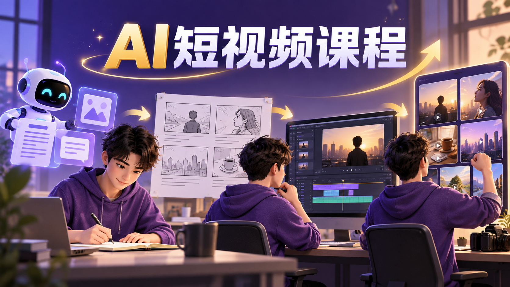 AI短视频课程怎么学？从基础练习到作品复盘的学习路径-狂人资源网