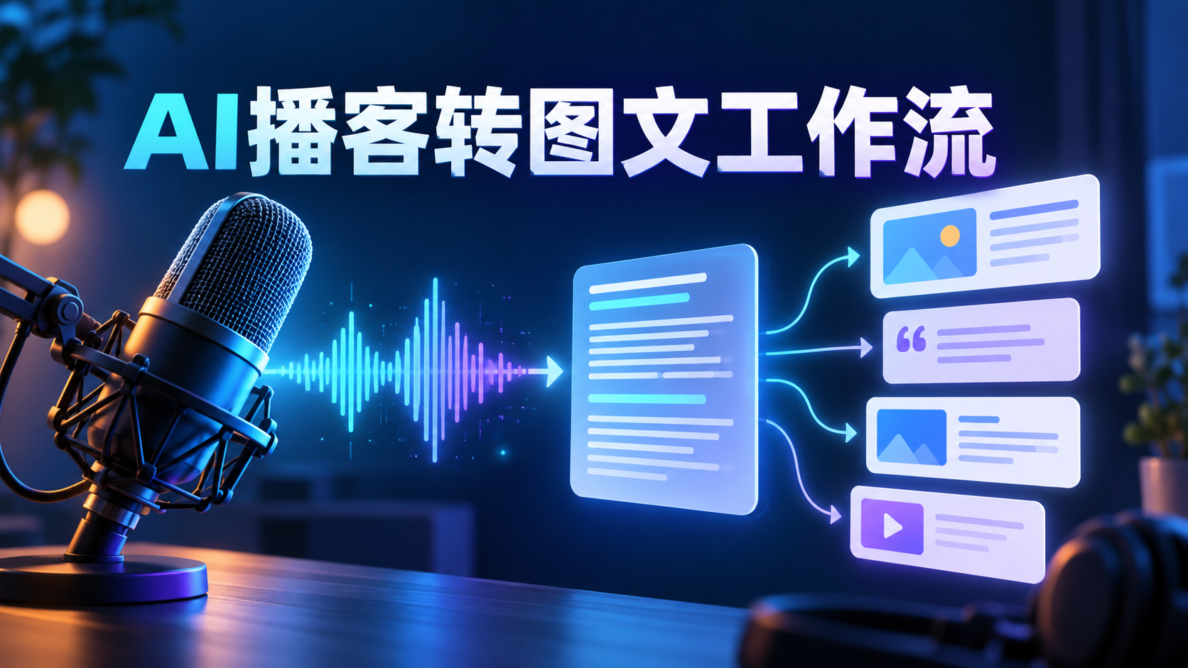 AI播客转图文工作流怎么搭建？从录音转写到多平台内容复用-狂人资源网