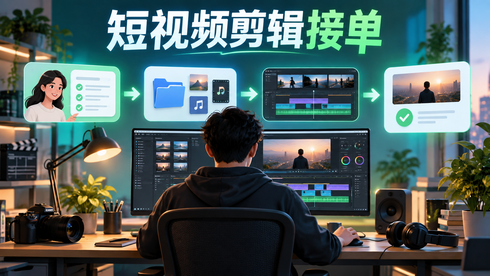 短视频剪辑接单怎么开始？先用样片验证服务需求-狂人资源网